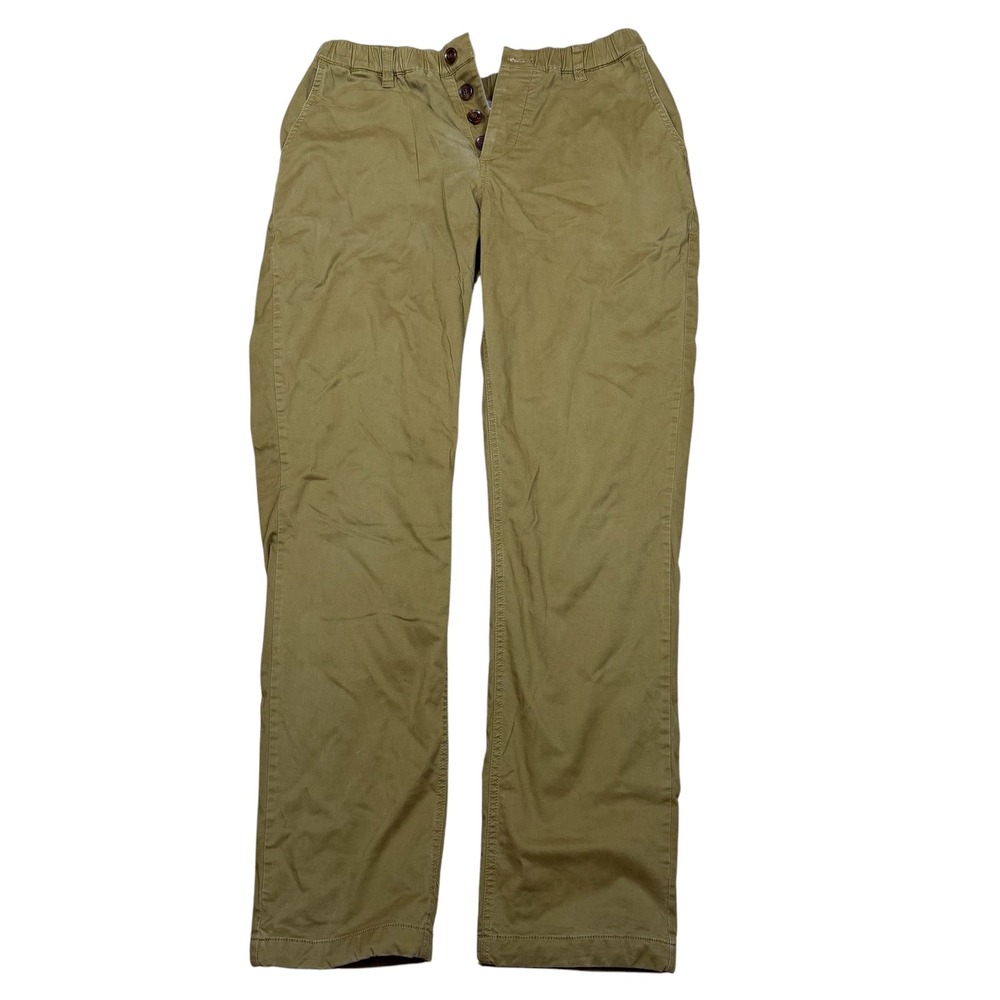 Woof Clothing M Mens Khaki Chino Pants Elastic Waist Button Fly Mesh Lined Brown - Picture 2 of 11